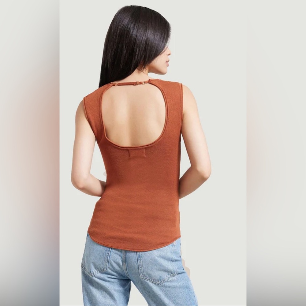 Alexis Keyhole-Back Sweater Tank - Burnt Sienna / S